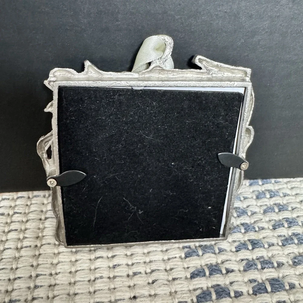 POTTERY BARN Pewter ~ Natural Twig Picture Frame Small 3x3 Opening ~ Hanging